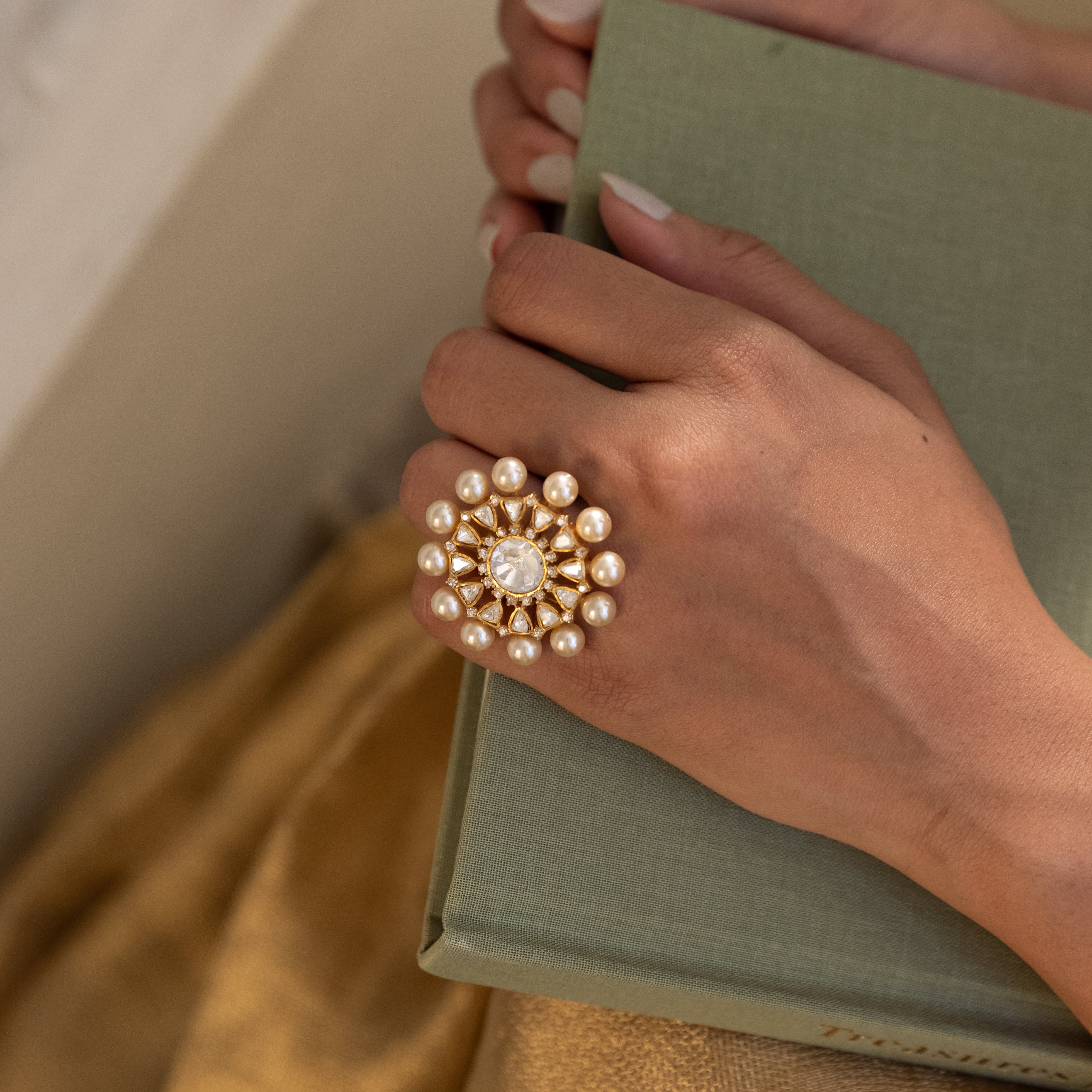 Sia Round Pearl Ring