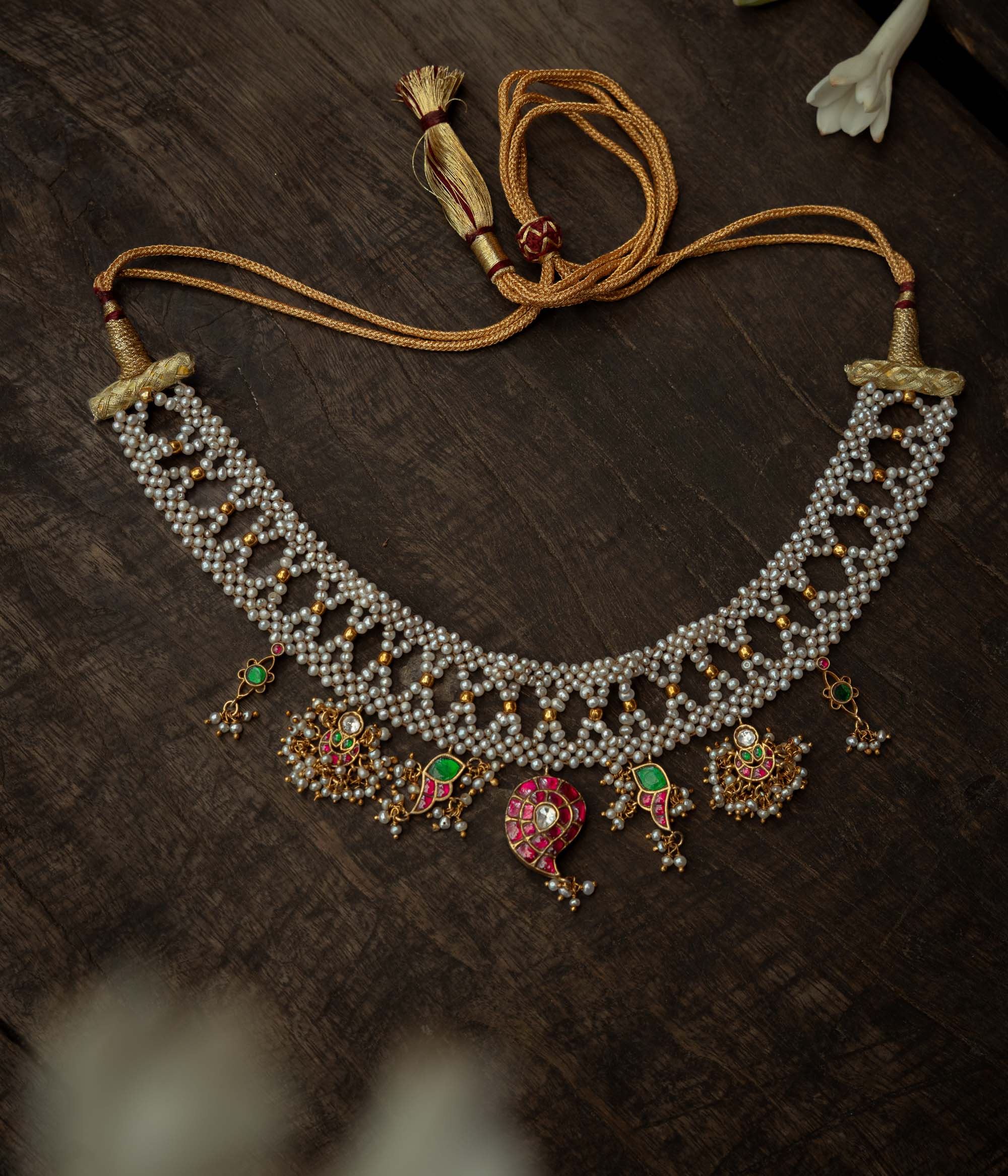 Kundan pearl heritage necklace
