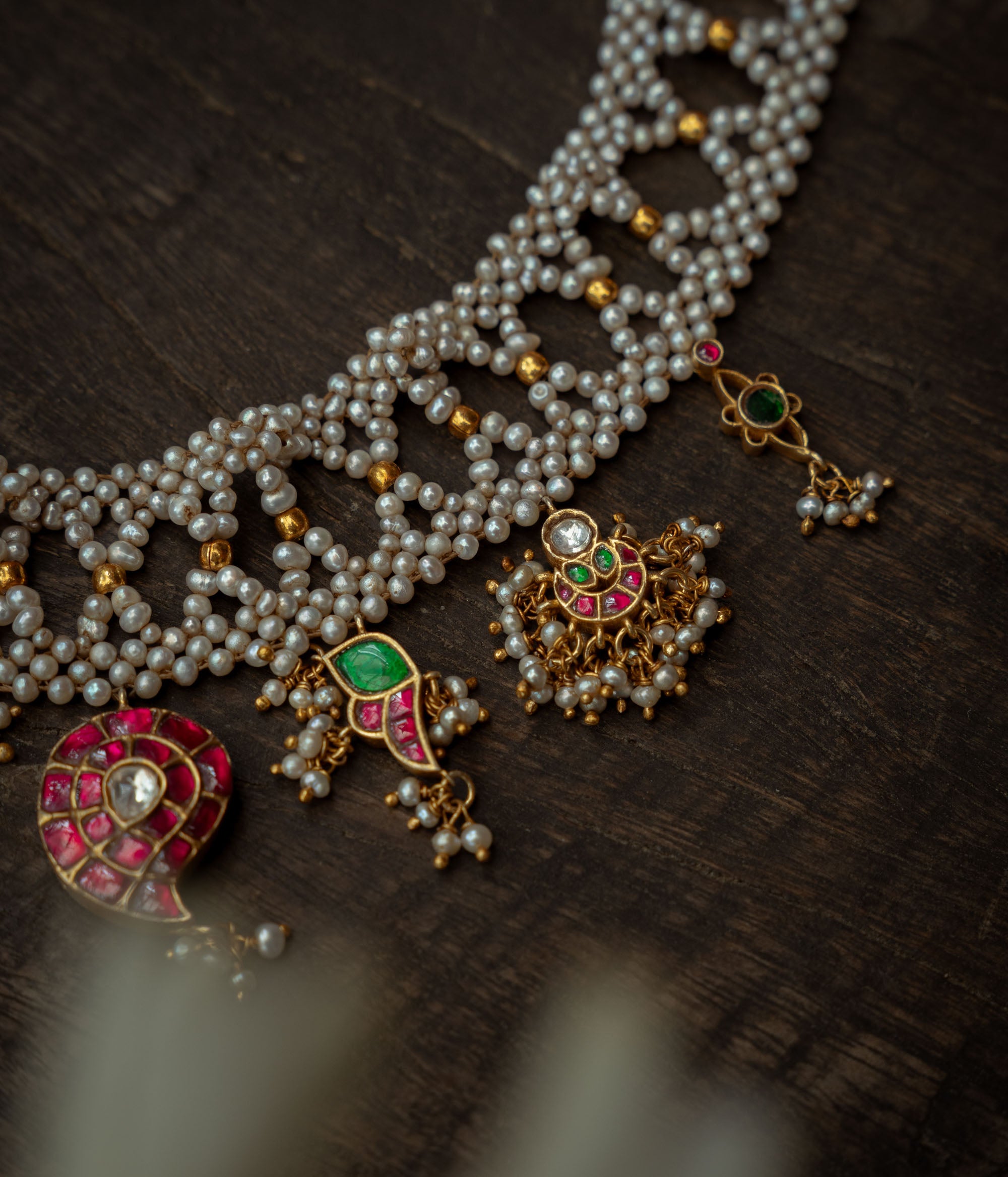 Kundan pearl heritage necklace