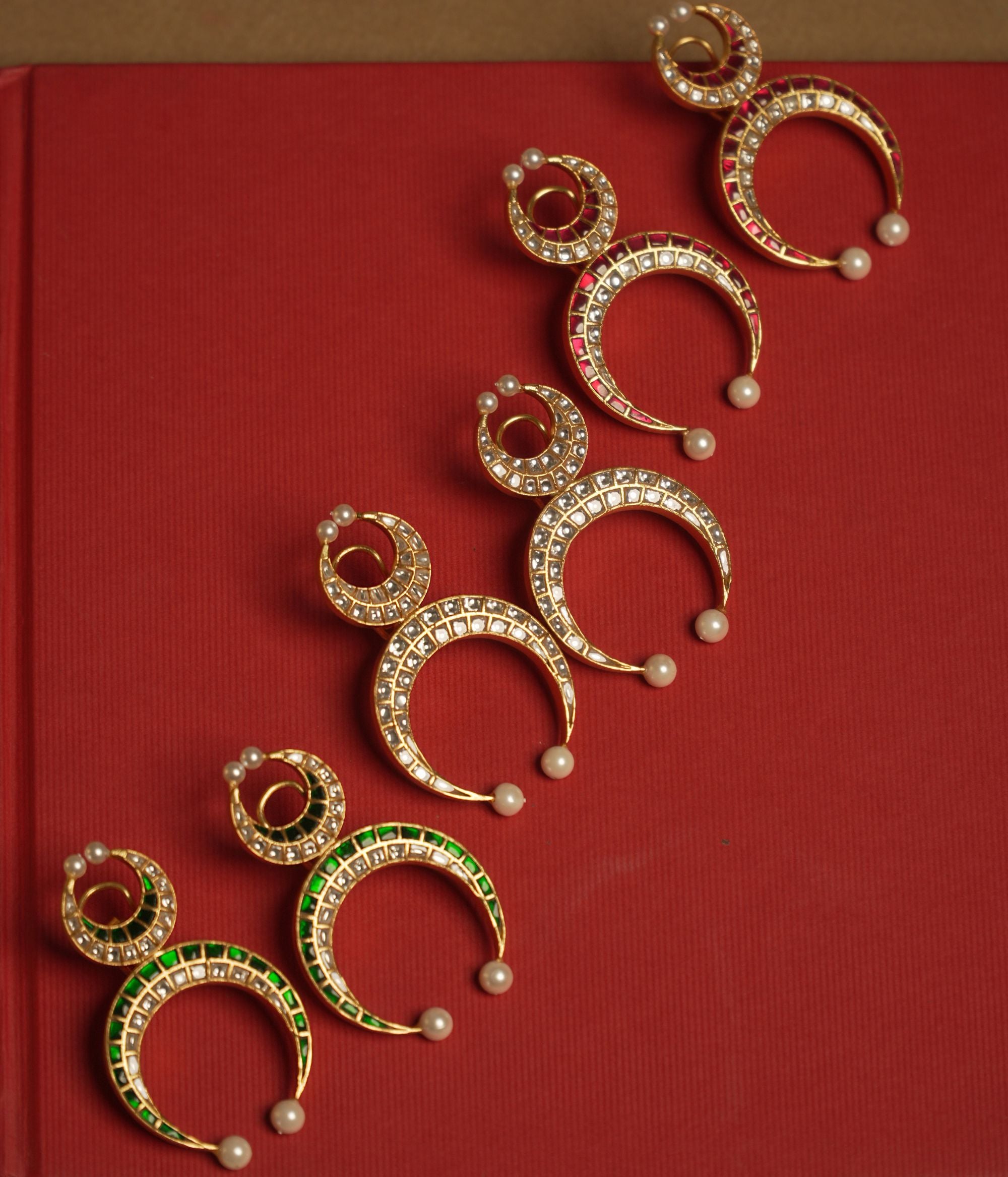 Dina Earrings (Red) - fantasy jewelry with elegance and charm, perfect for royal and magical moments.