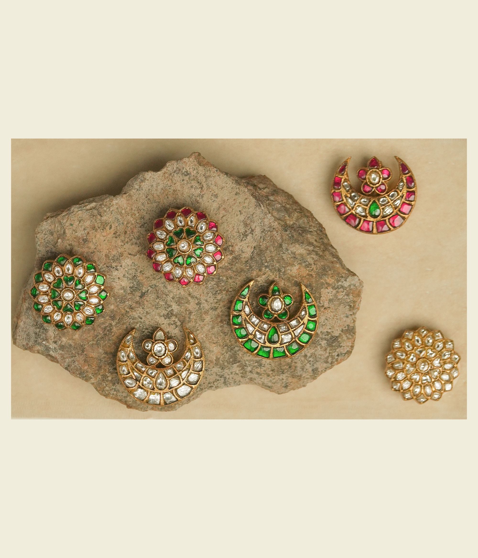 Handmade silver Kundan hairpin design