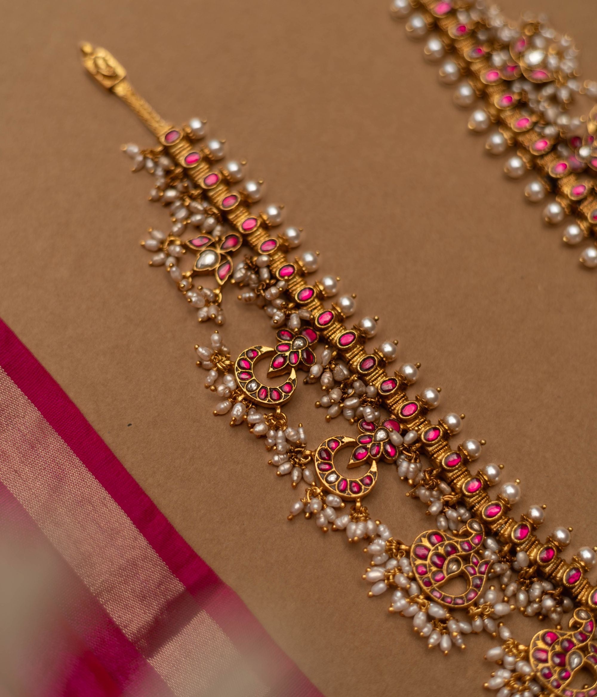 Rajnavi kundan necklace, 925 silver