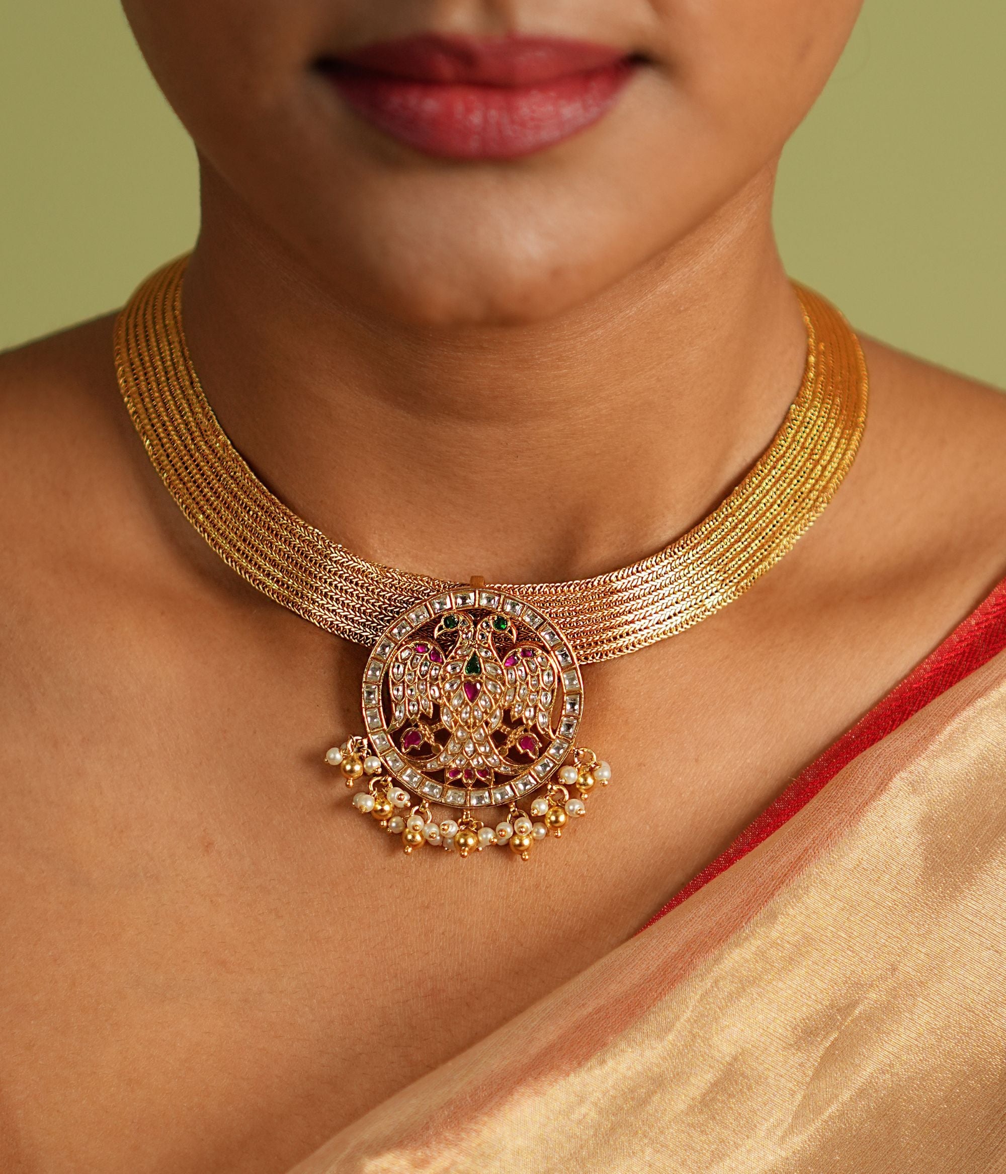 Gandaberunda Kundan Pendant