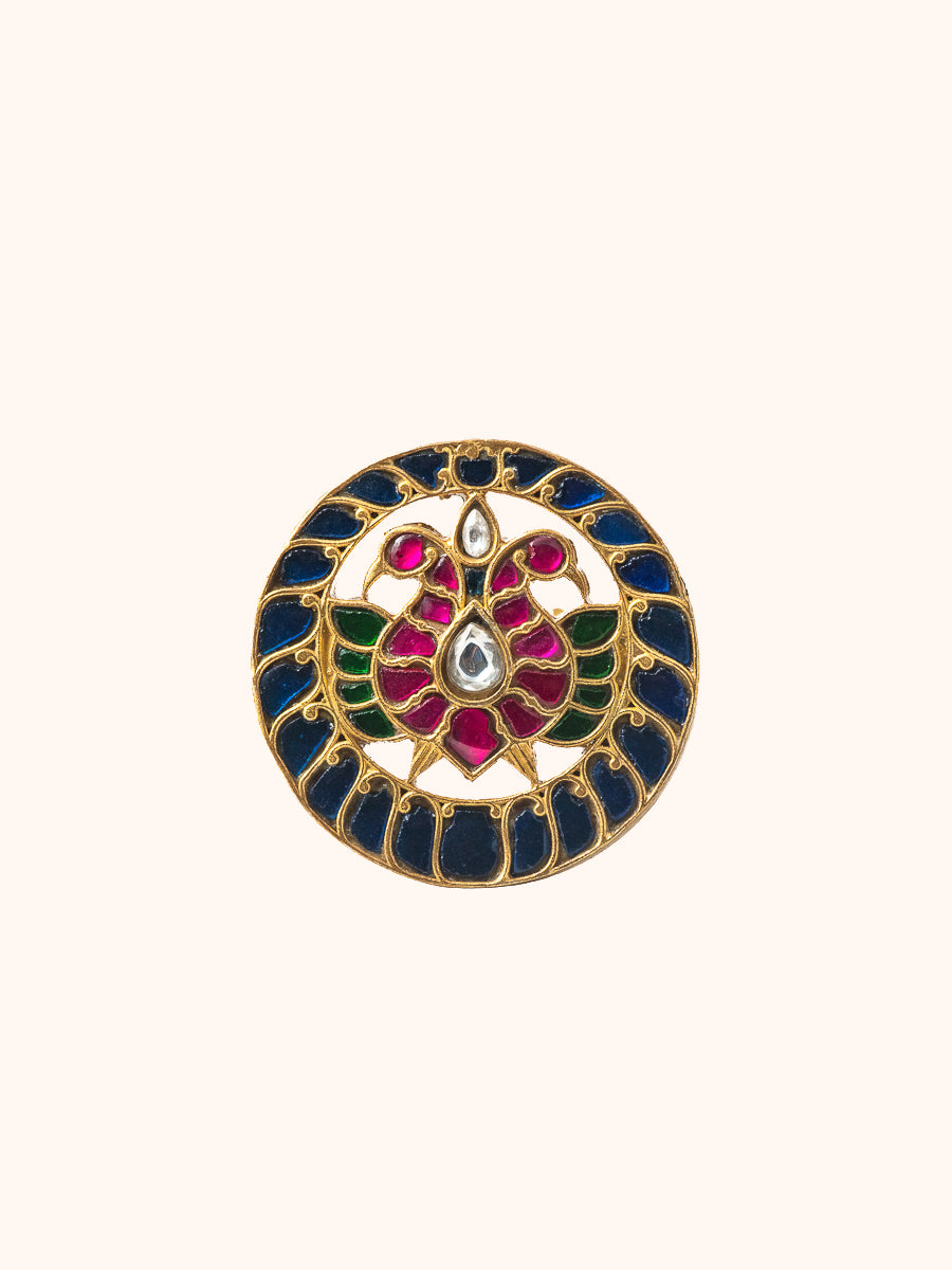 Mayuri Blue Kundan Stone Ring