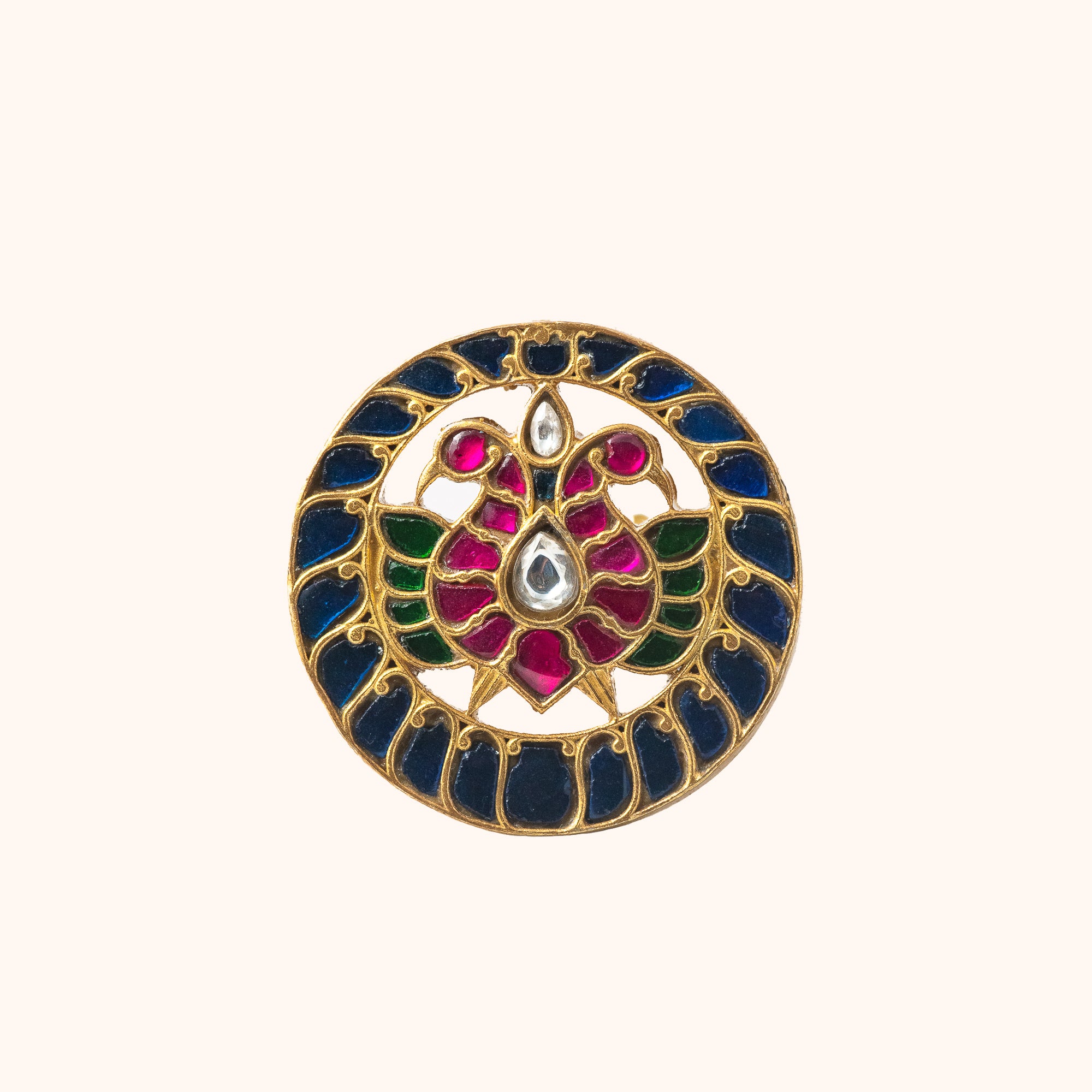 Mayuri Blue Kundan Stone Ring