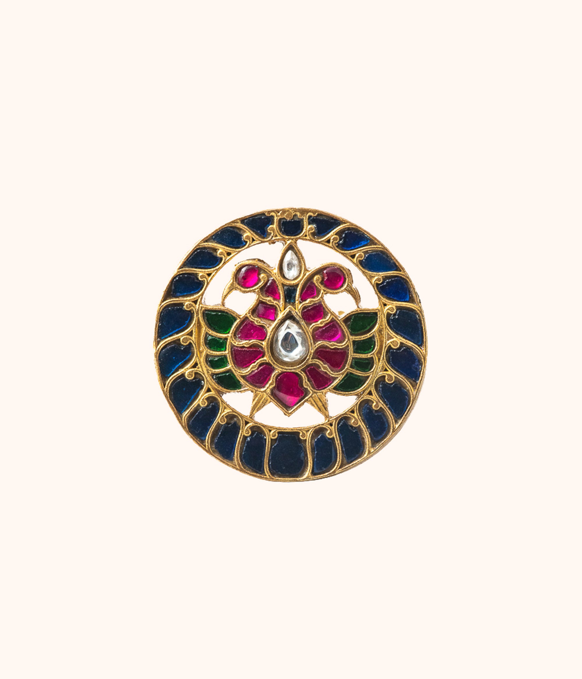 Mayuri Blue Kundan Stone Ring
