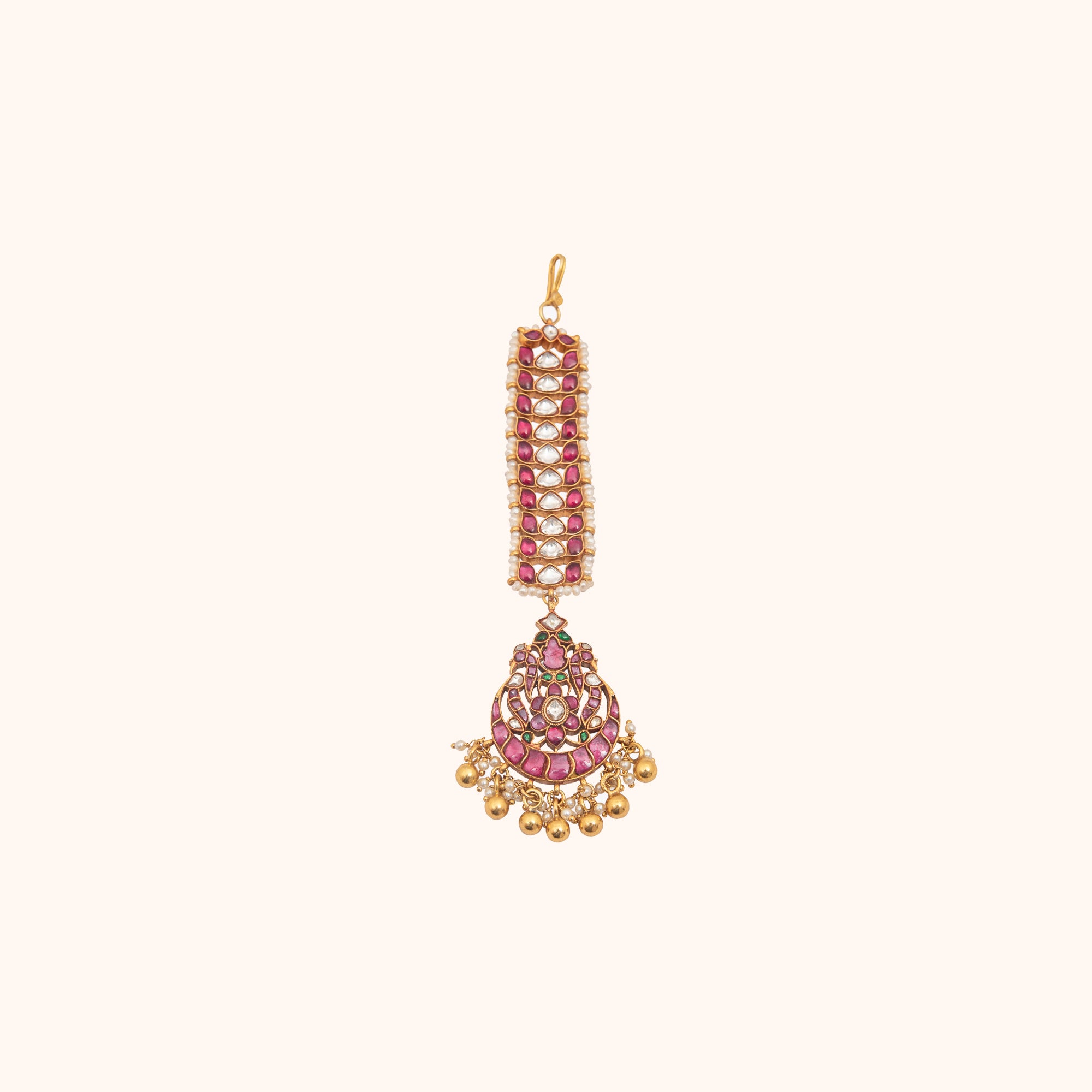 Savina Red Kundan Tikka