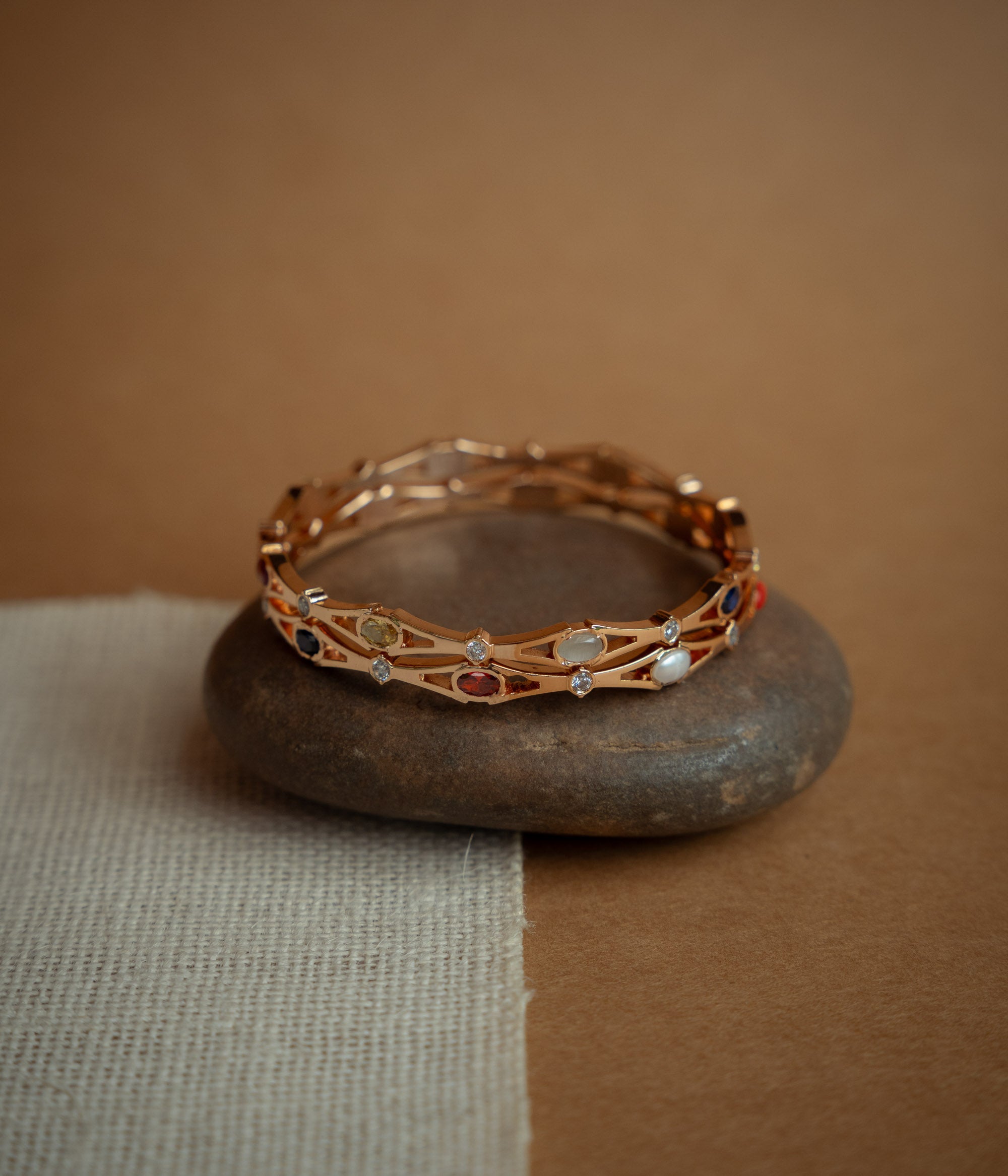 Fortune Wheel Navaratna Bangle