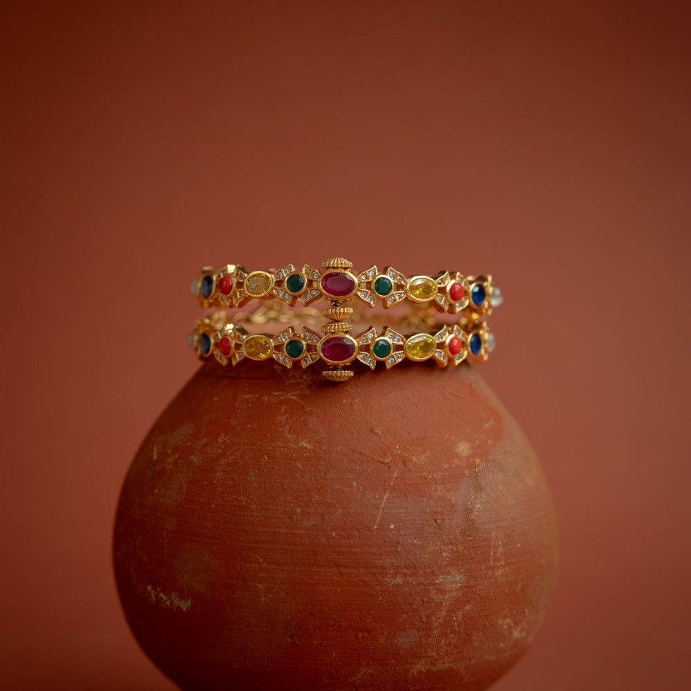 Navaratna rainbow bangle