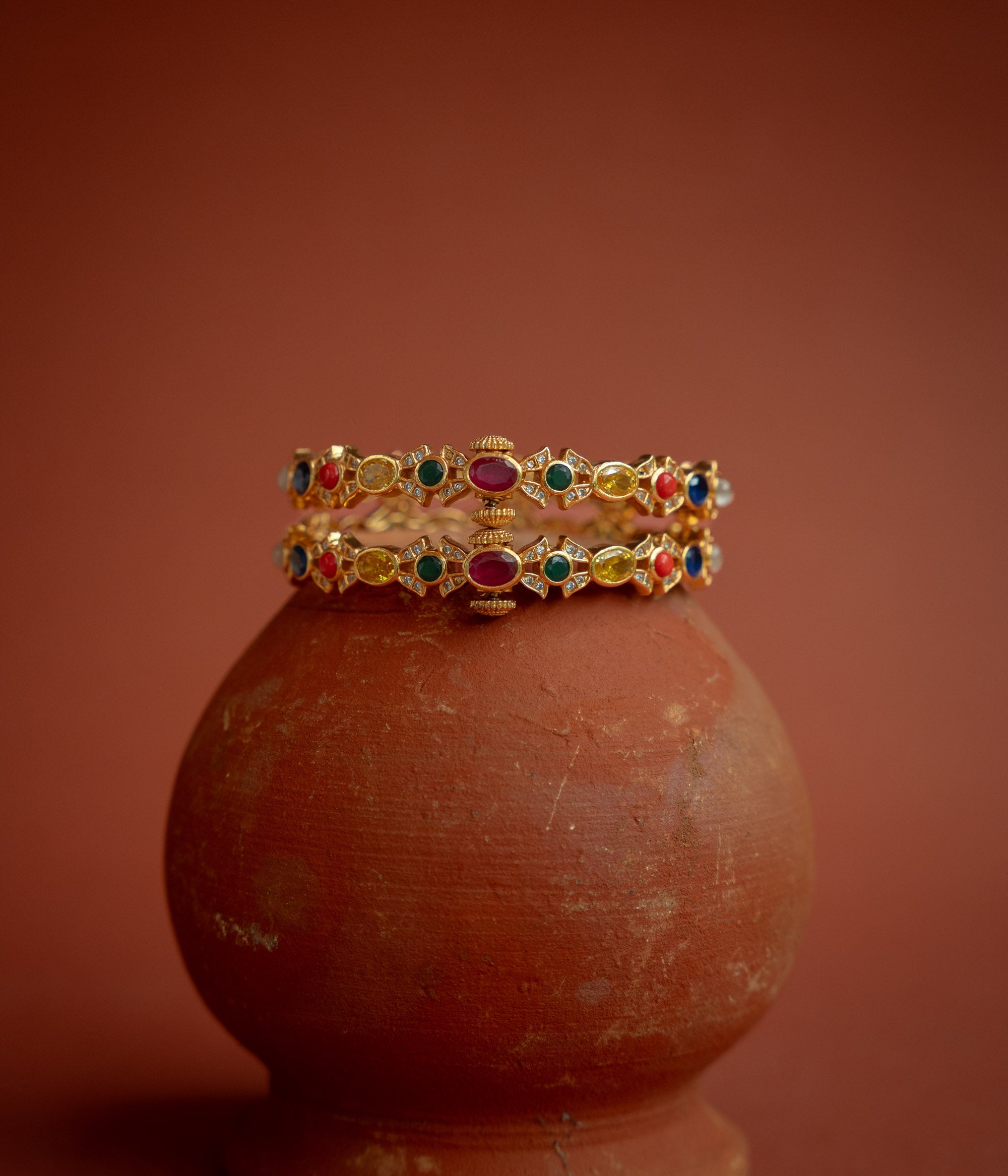 Navaratna rainbow bangle