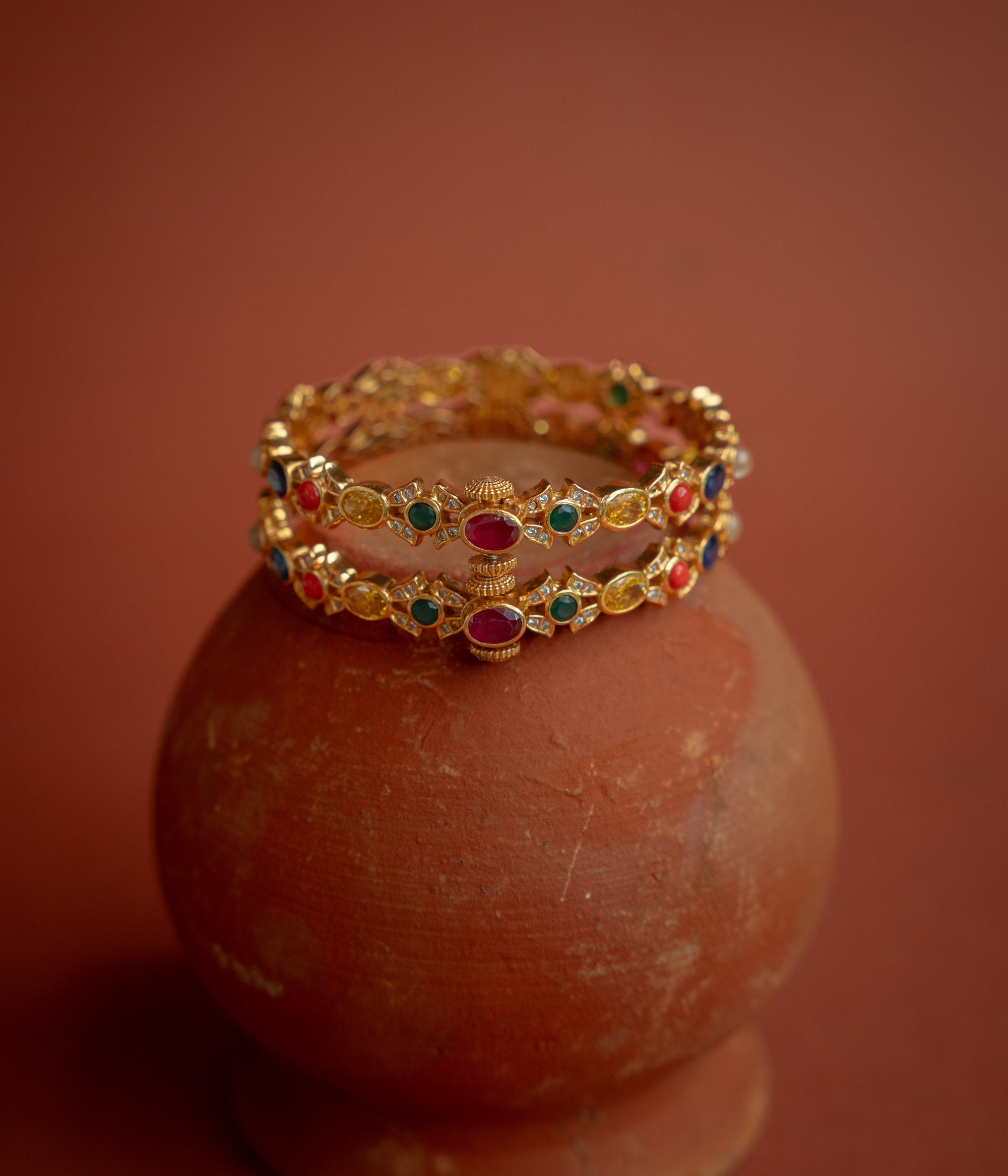 Navaratna rainbow bangle