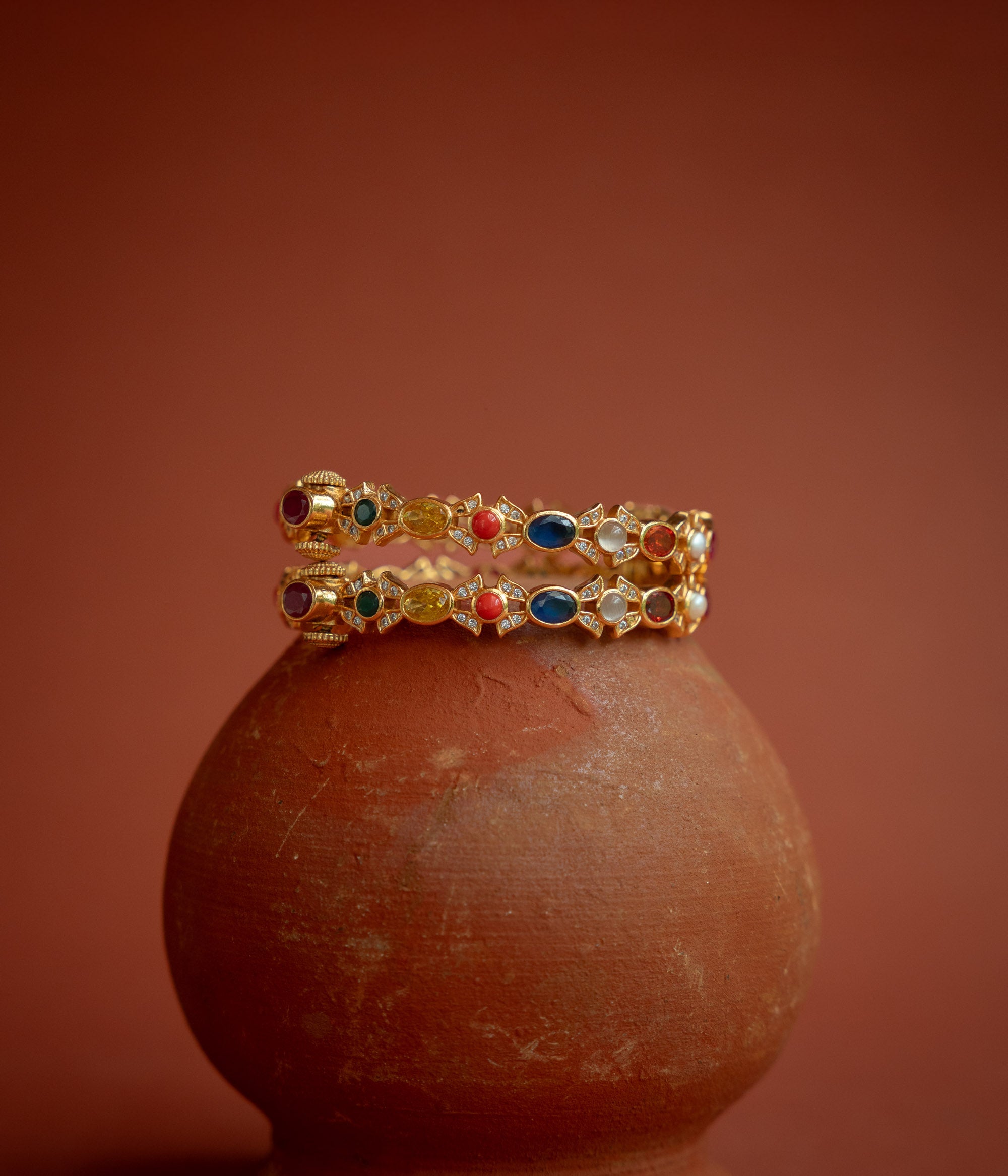 Navaratna rainbow bangle