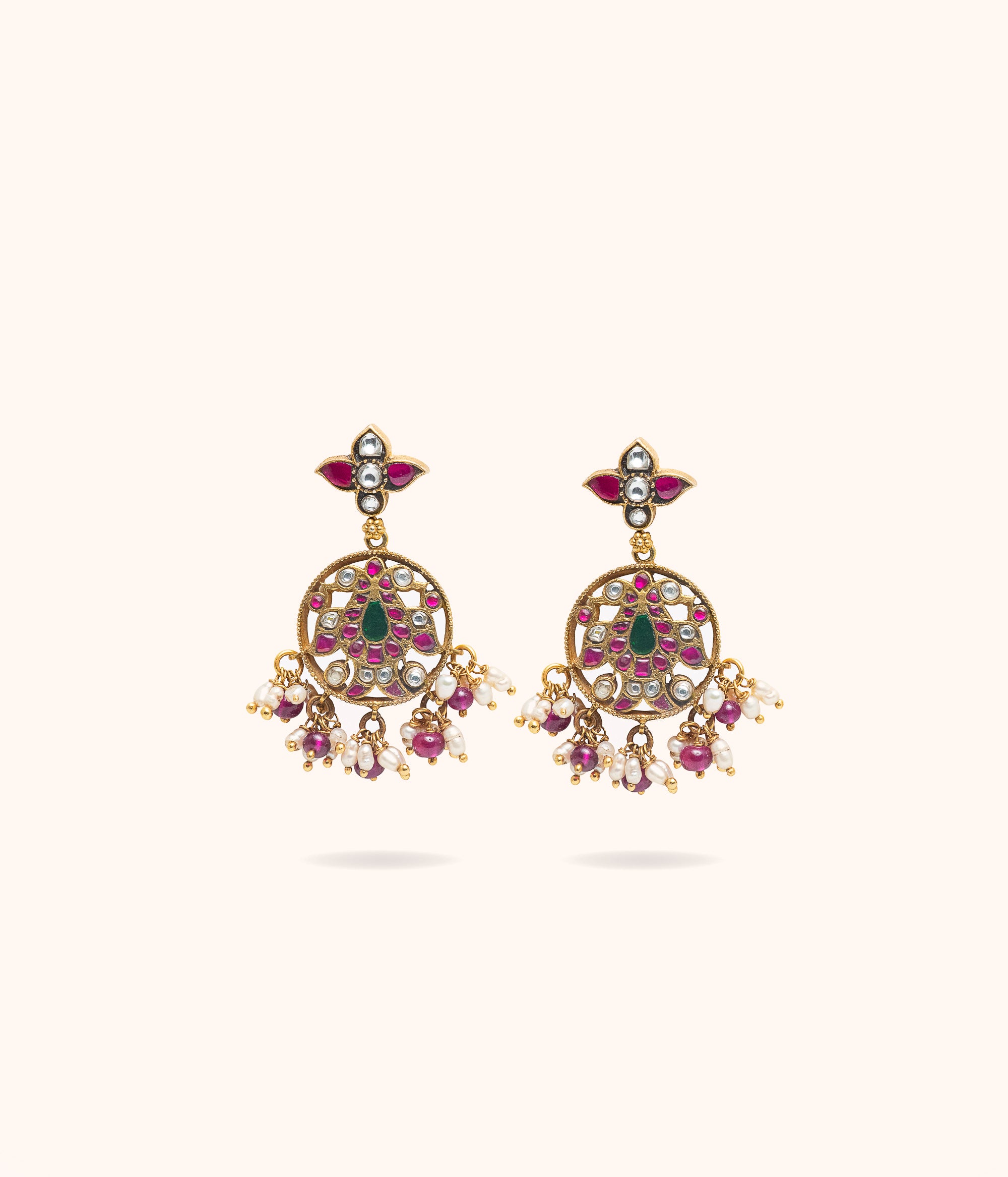Oste Red Kundan Earrings