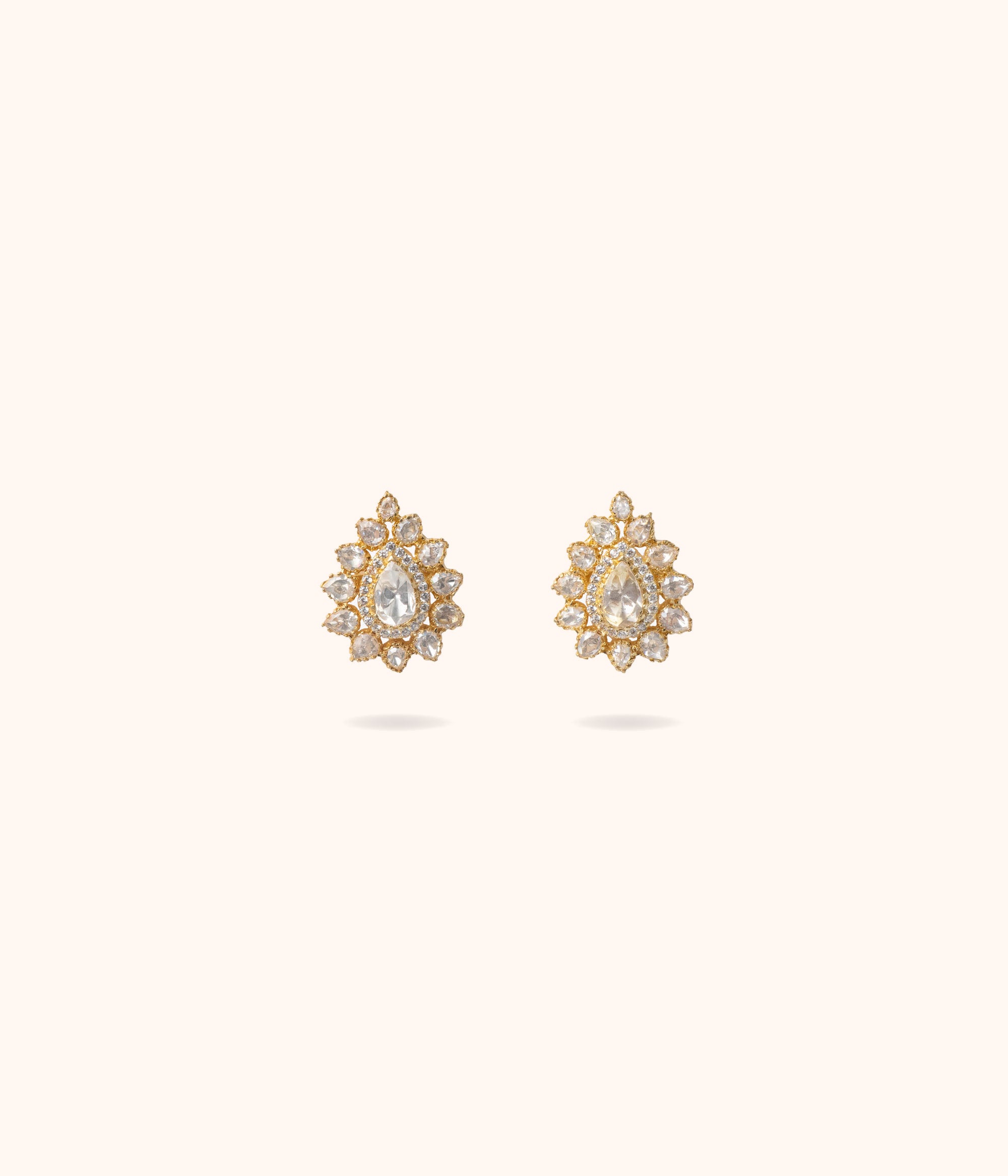 Moggu Moissonite Gold Plated Silver Earrings