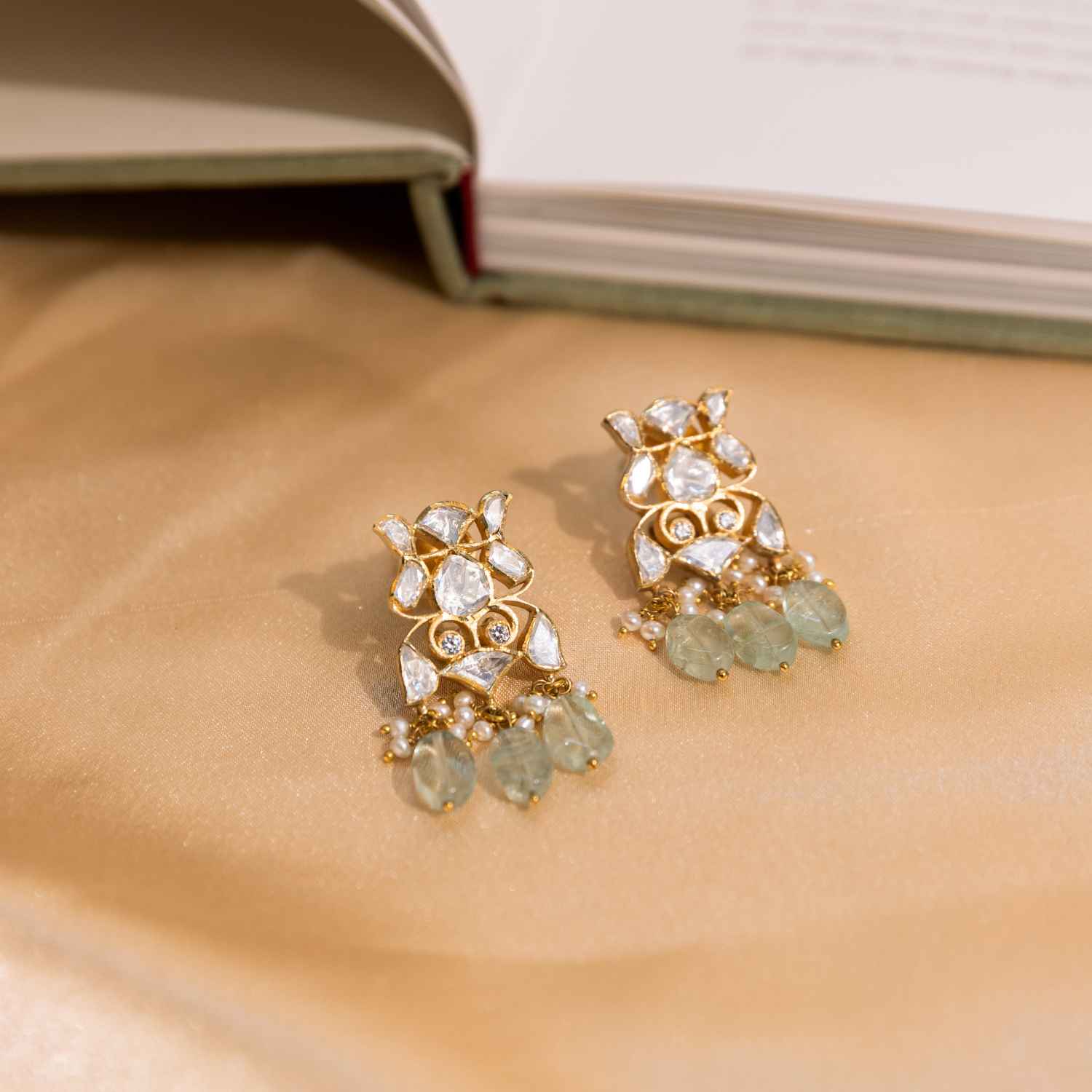 92.5 Sterling Silver Ziva Earrings Gold Plated