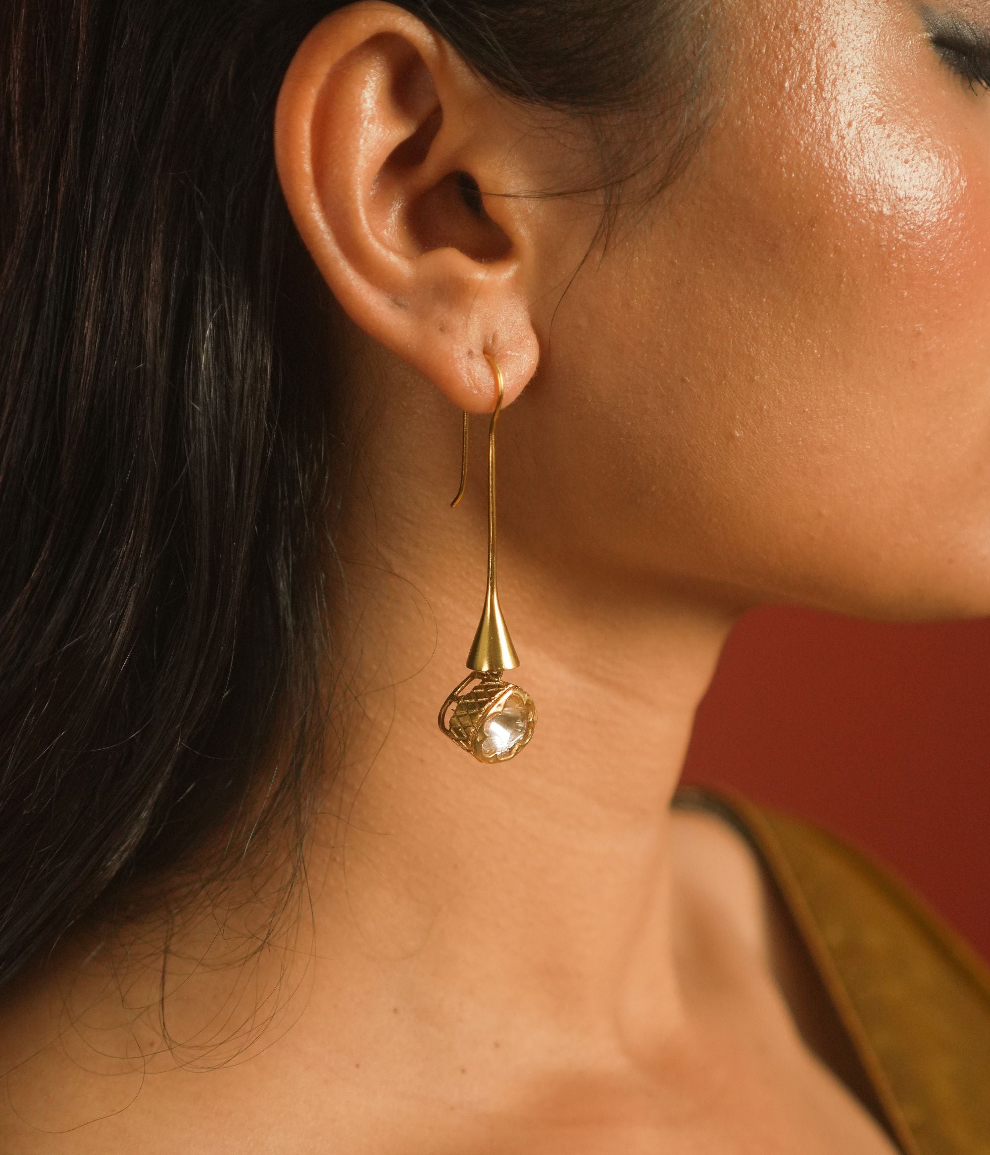 Gold Plated Silver Earrings Eloise Handmade for Weddings and Parties