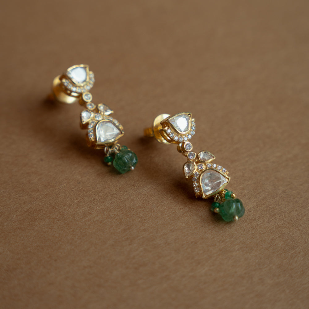 Stunning polki CZ bead earrings