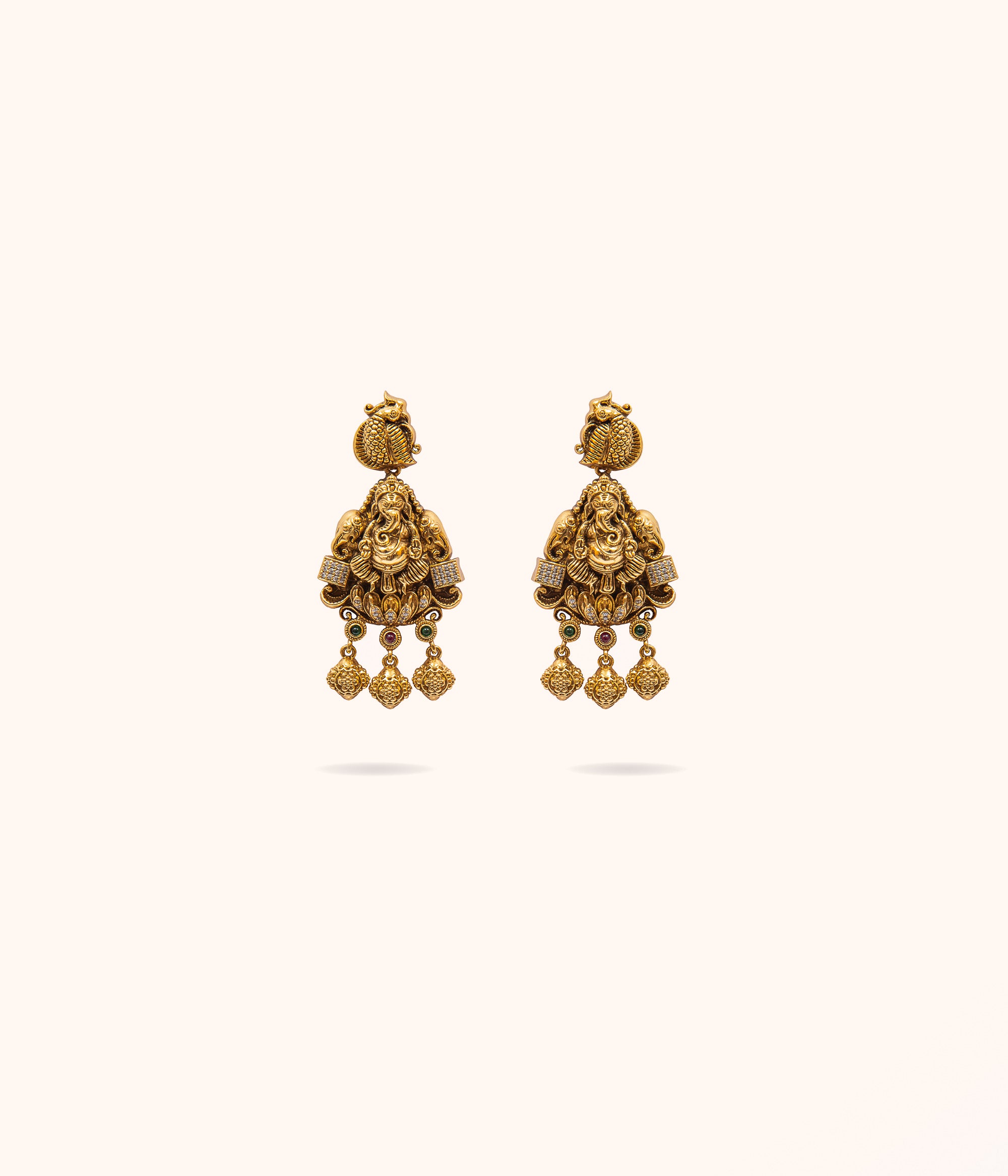 Rezaa Ganesh Cubic Zircon Studded Hangings