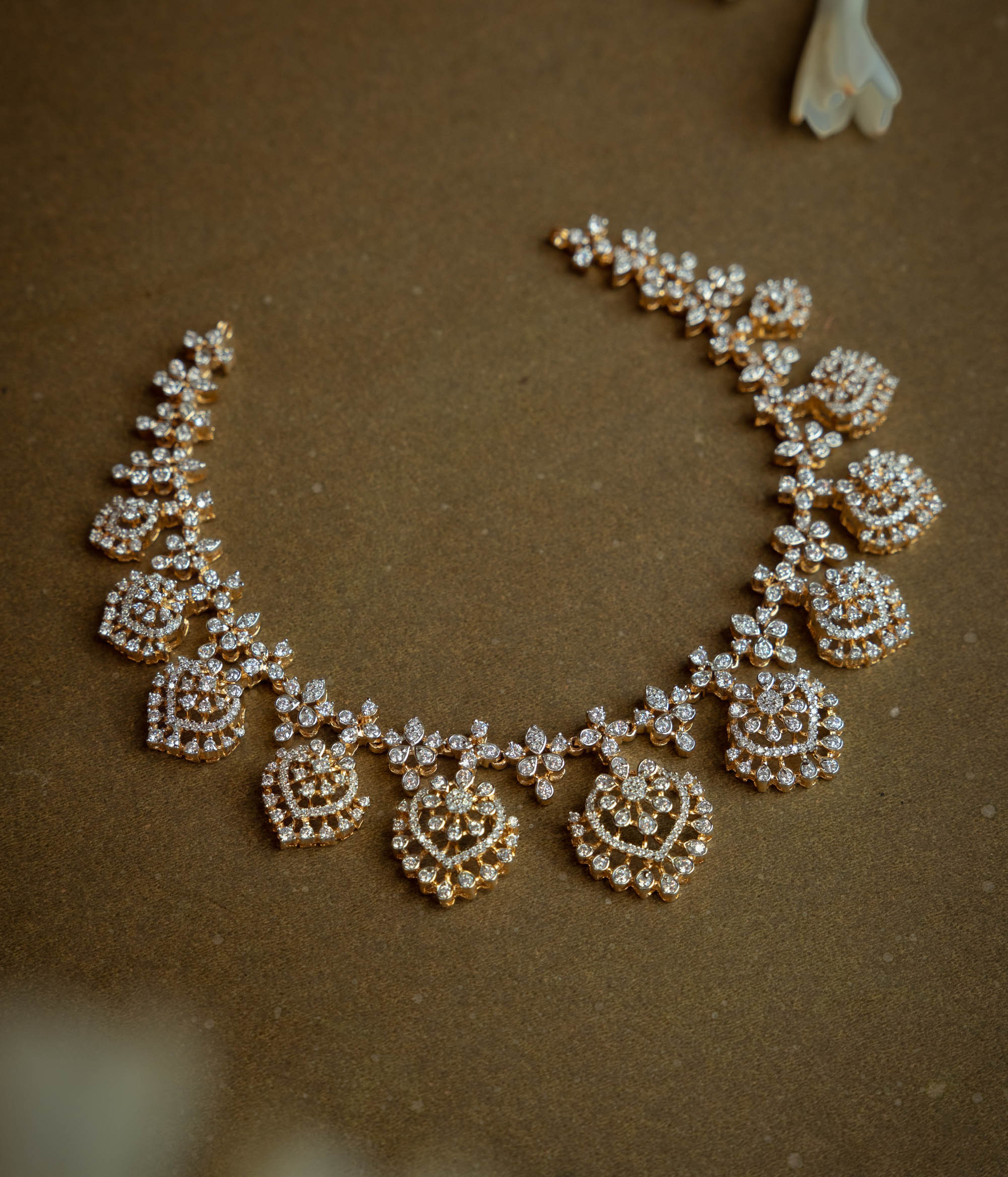 Stone Necklace with Swarovski Stone, themed around Charming.