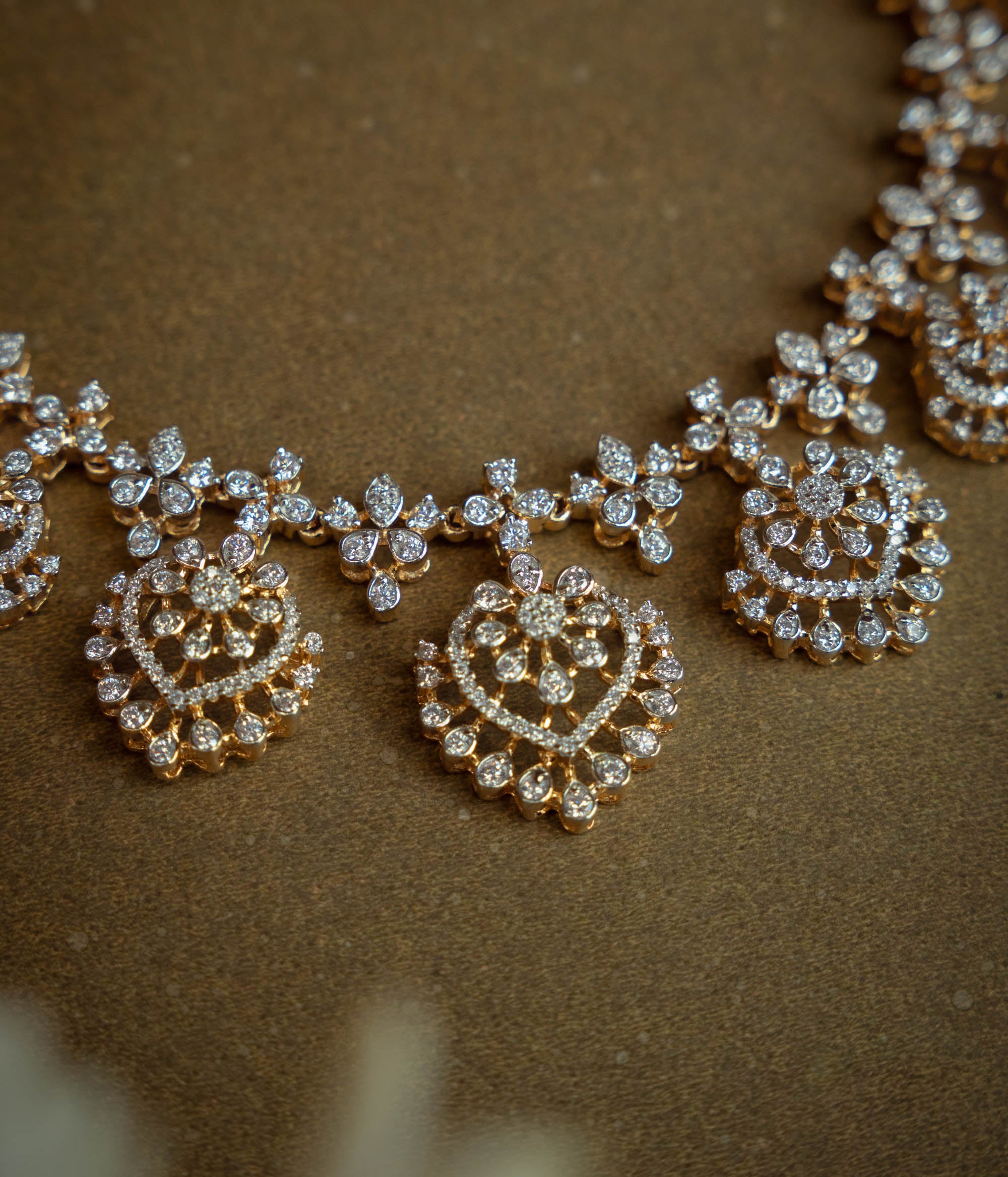 Stone Necklace with Swarovski Stone, themed around Charming.