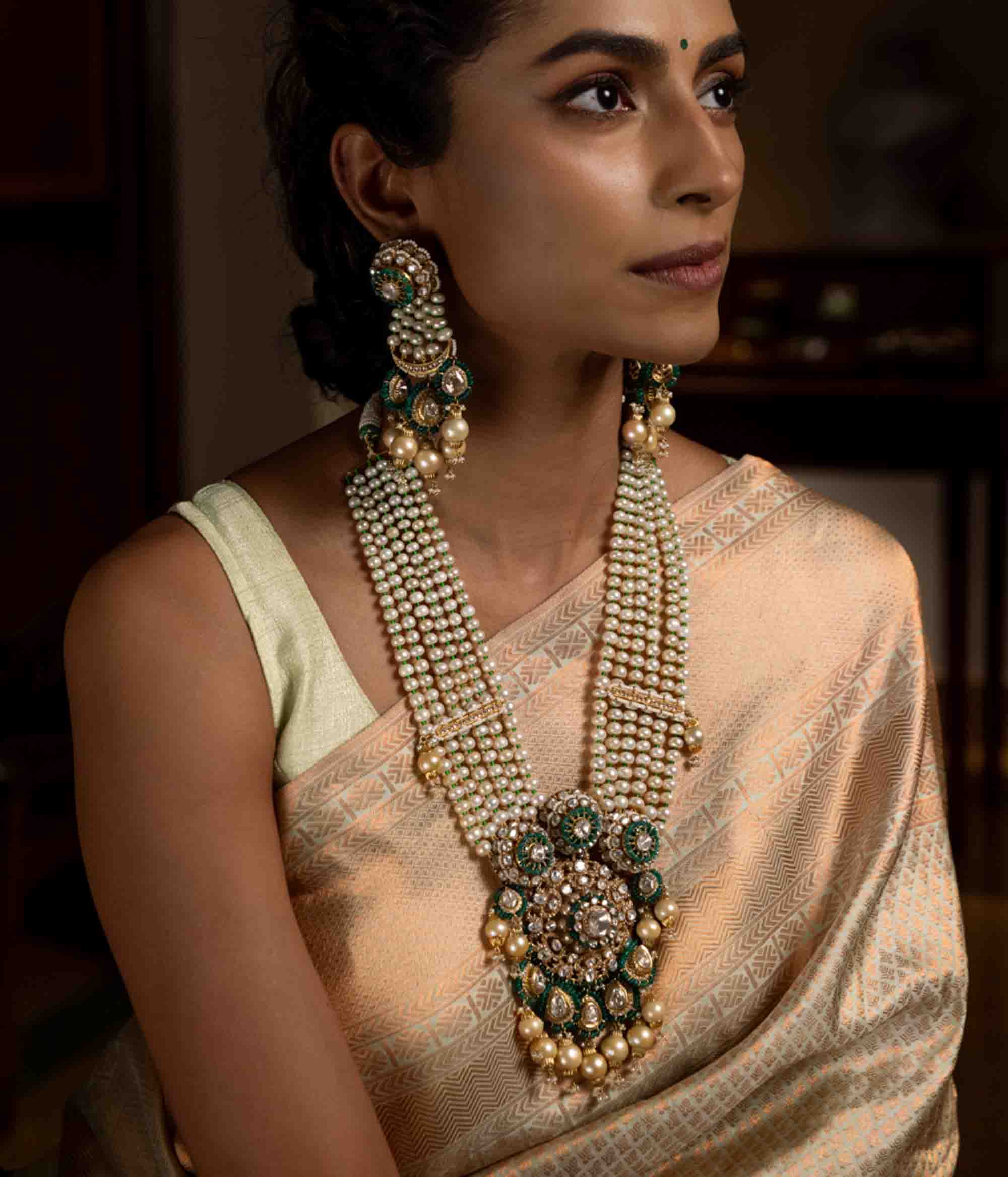 Sirpi Classic Polki Victorian Long Necklace