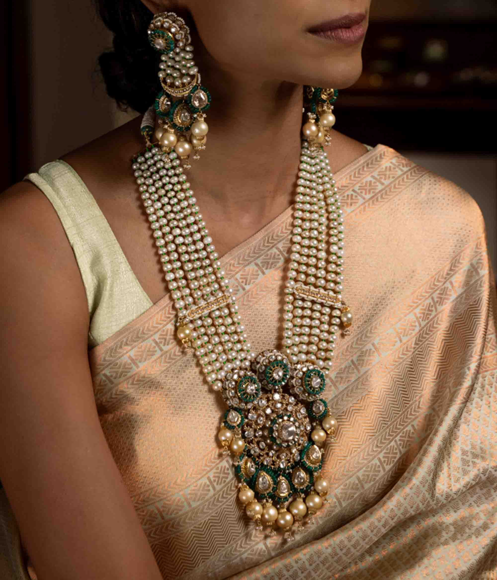 Sirpi Classic Polki Victorian Long Necklace
