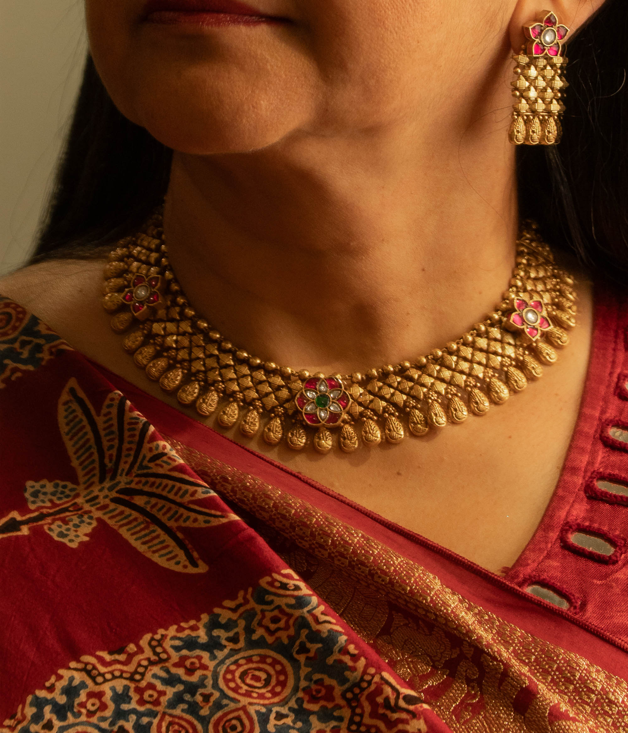 From the Tribal Collection — Vanya radiates the wild soul of gold and Polki stones.