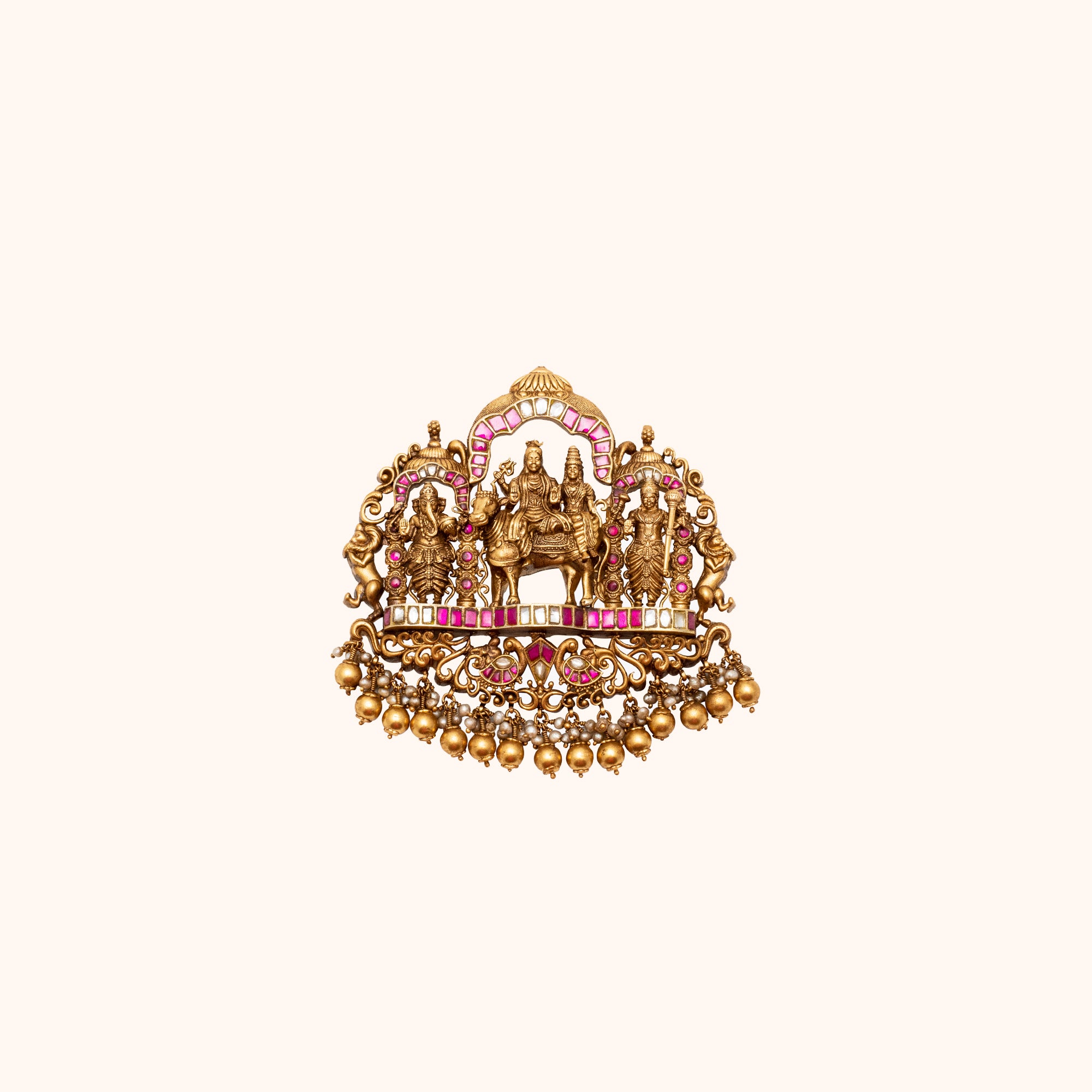 Trilok Shiv Parivar Deep Nakshi Intricate Pendant