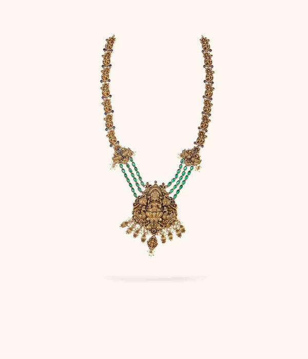 Aiste Lakshmi Green Stone Long Necklace