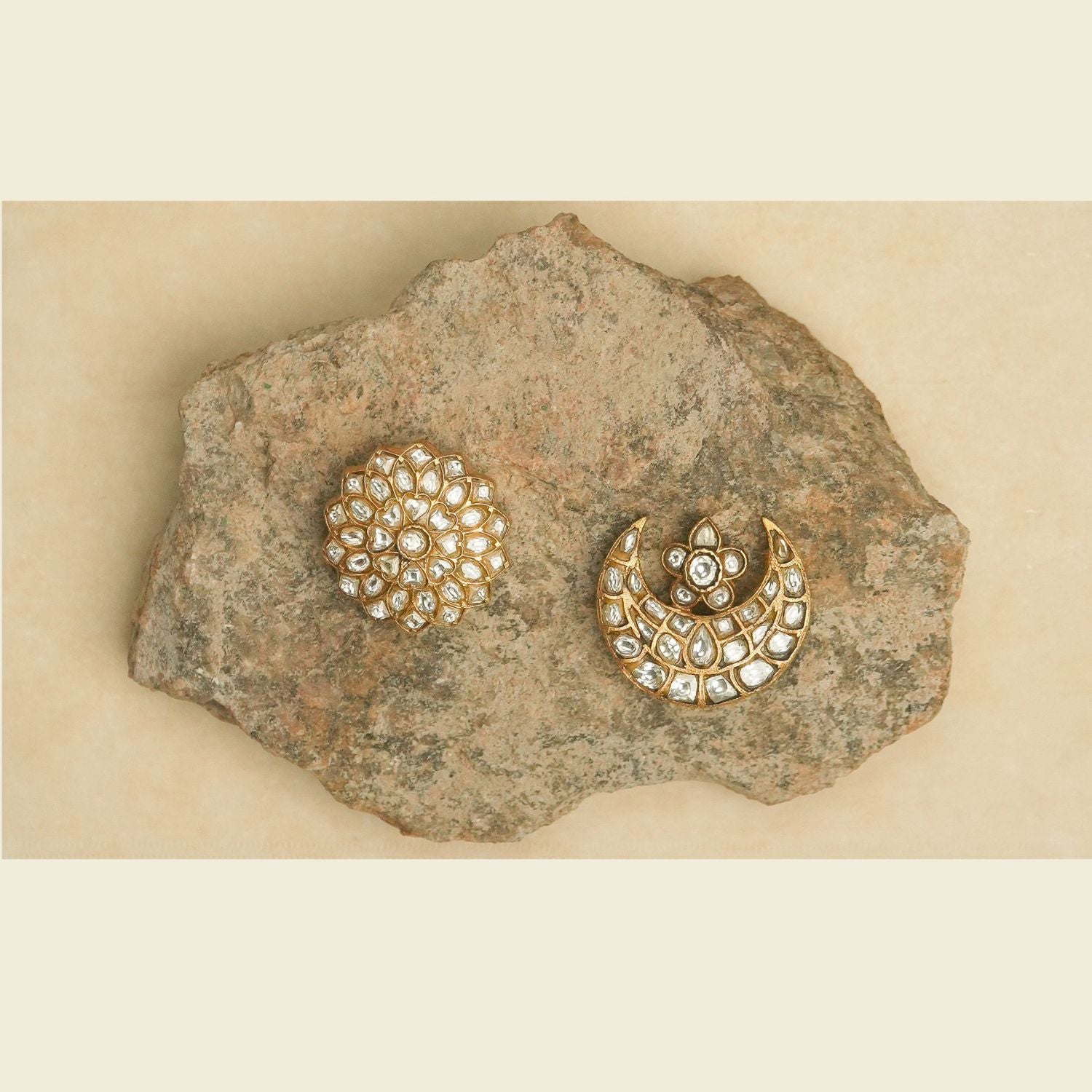 Divyam White Suryan and Chandran silver hairpin