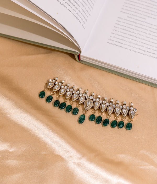 Sukkhi Moissanite Green Beads Victorian Choker