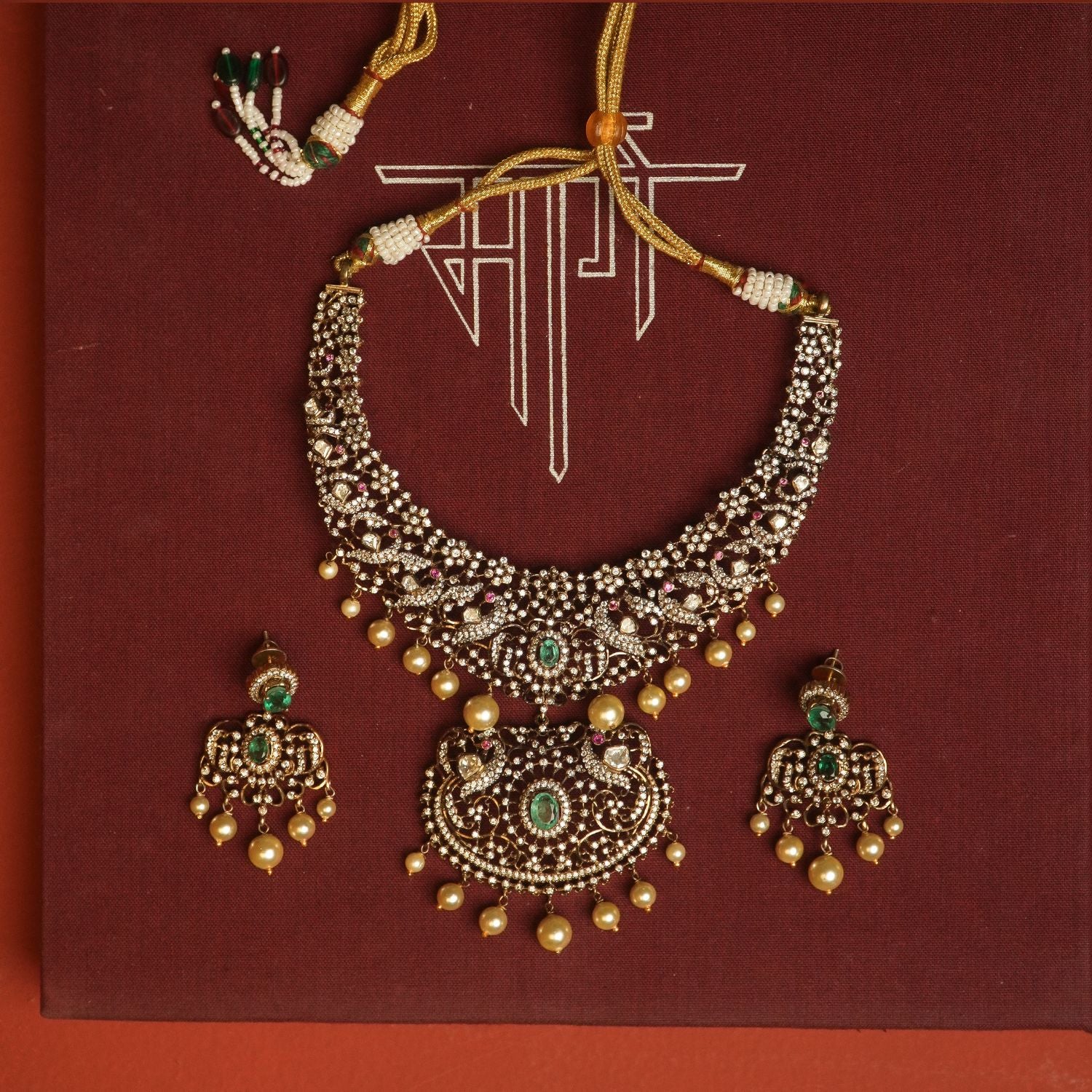 Keya necklace, 925 silver, victorian gold plated