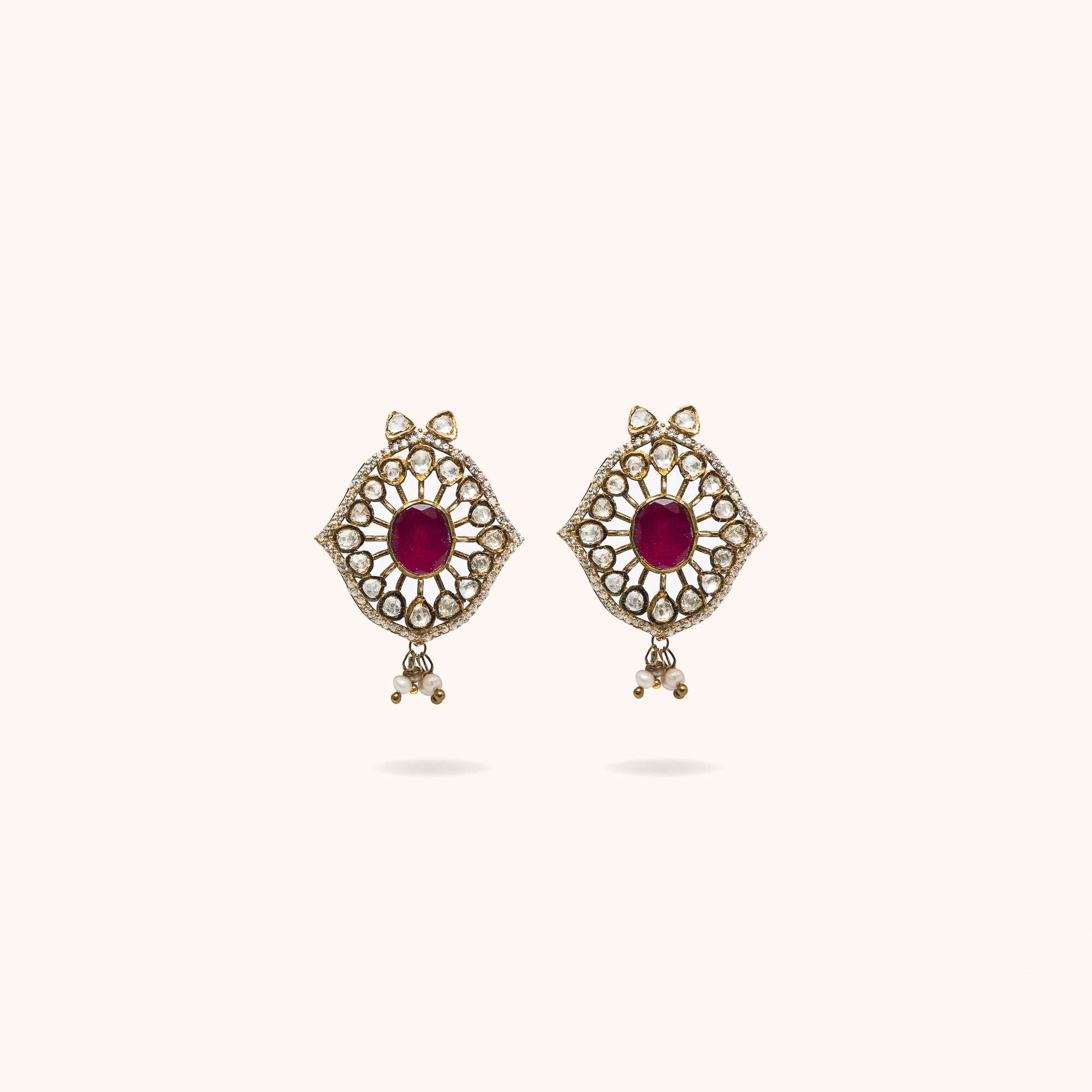 92.5 Sterling Silver Yami Victorian earring Gold Plated