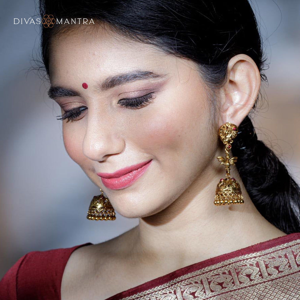 92.5 Sterling Silver AAKAVI Earrings Gold Plated