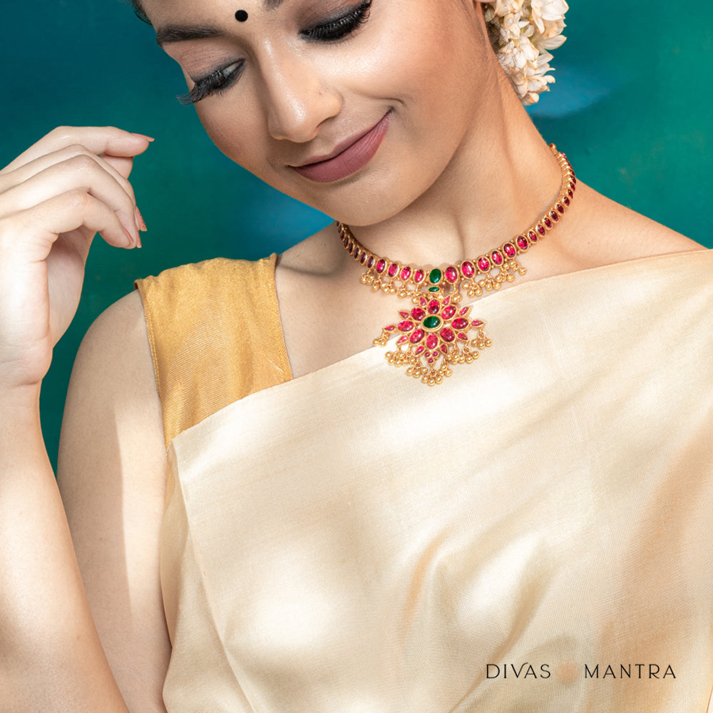 Akilam necklace silver in Chettinad style,Akilam necklace price,
Gold Akilam necklace,


