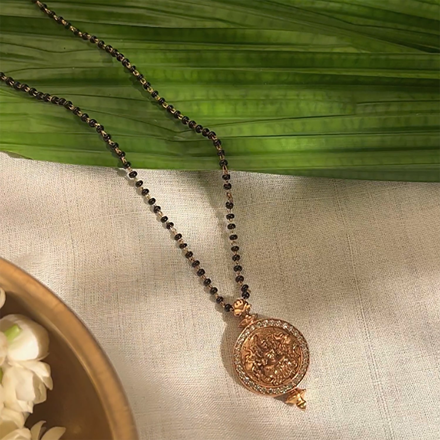 92.5 Sterling Silver Avika Lakshmi Coin Mangalsutra gold plated