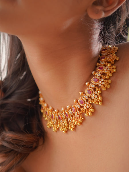 Cerise Ethnic Nabha Necklace – Divas Mantra