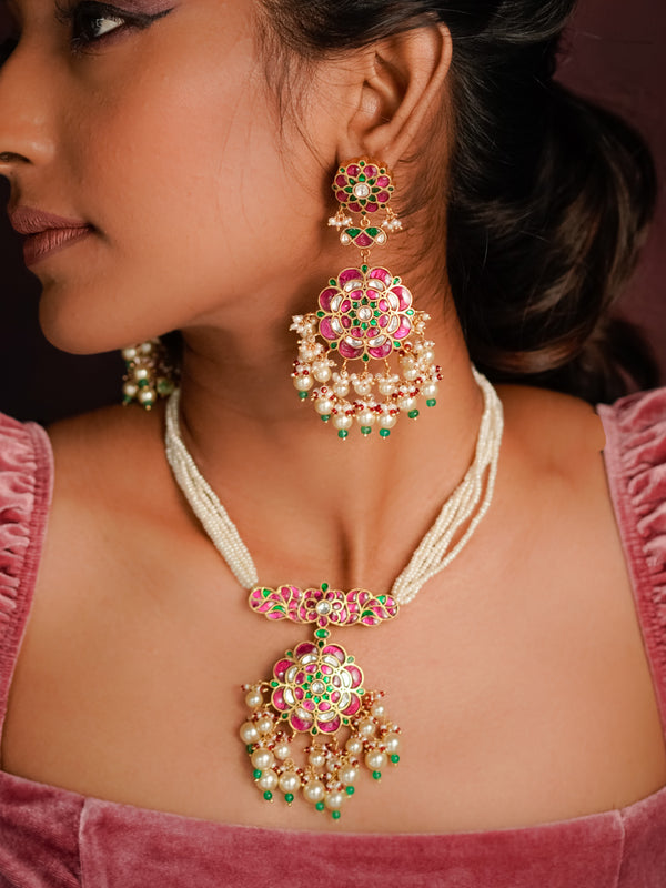 Pearl & Crimson Earrings