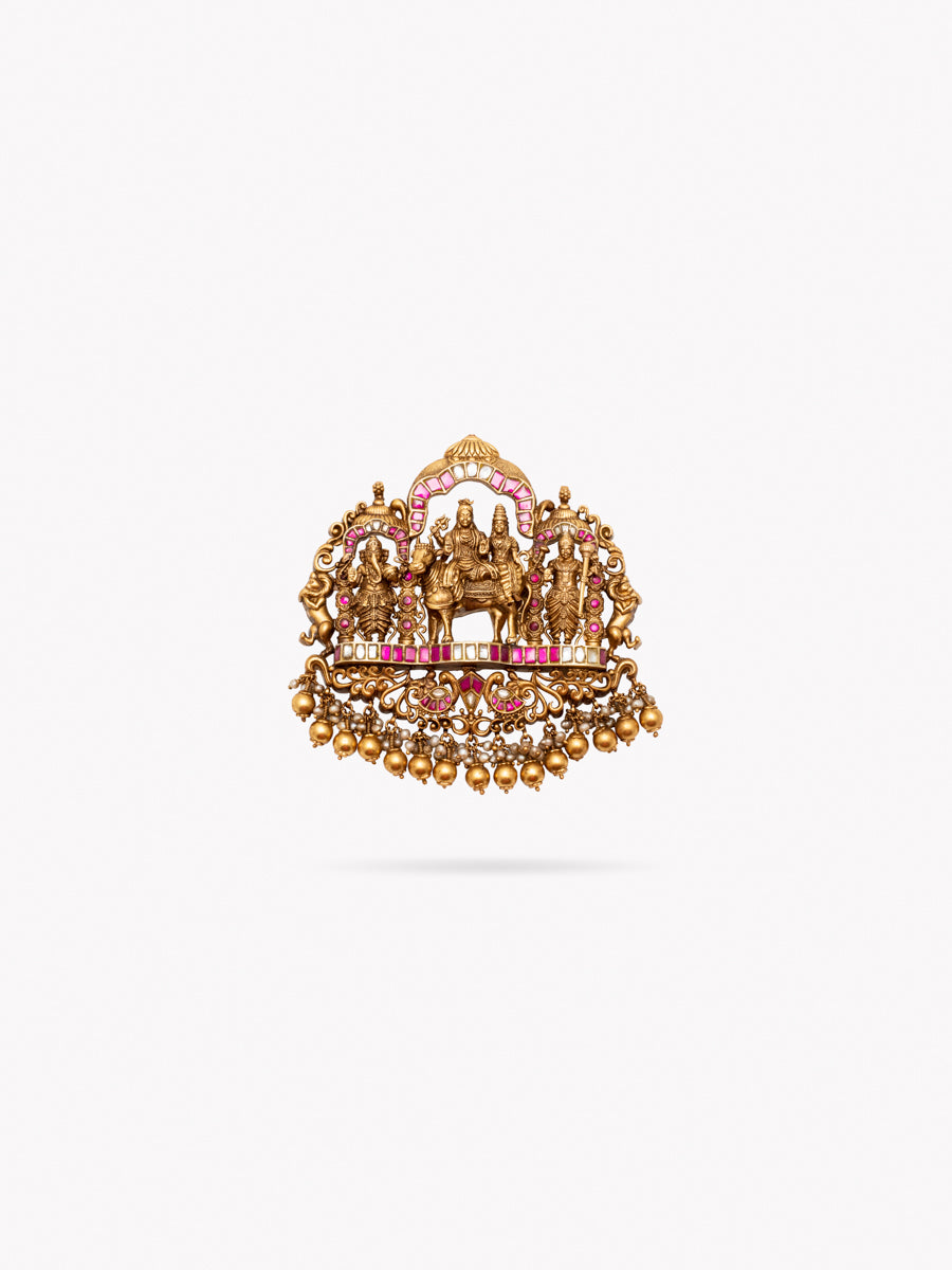 Trilok Shiv Parivar Deep Nakshi Intricate Pendant