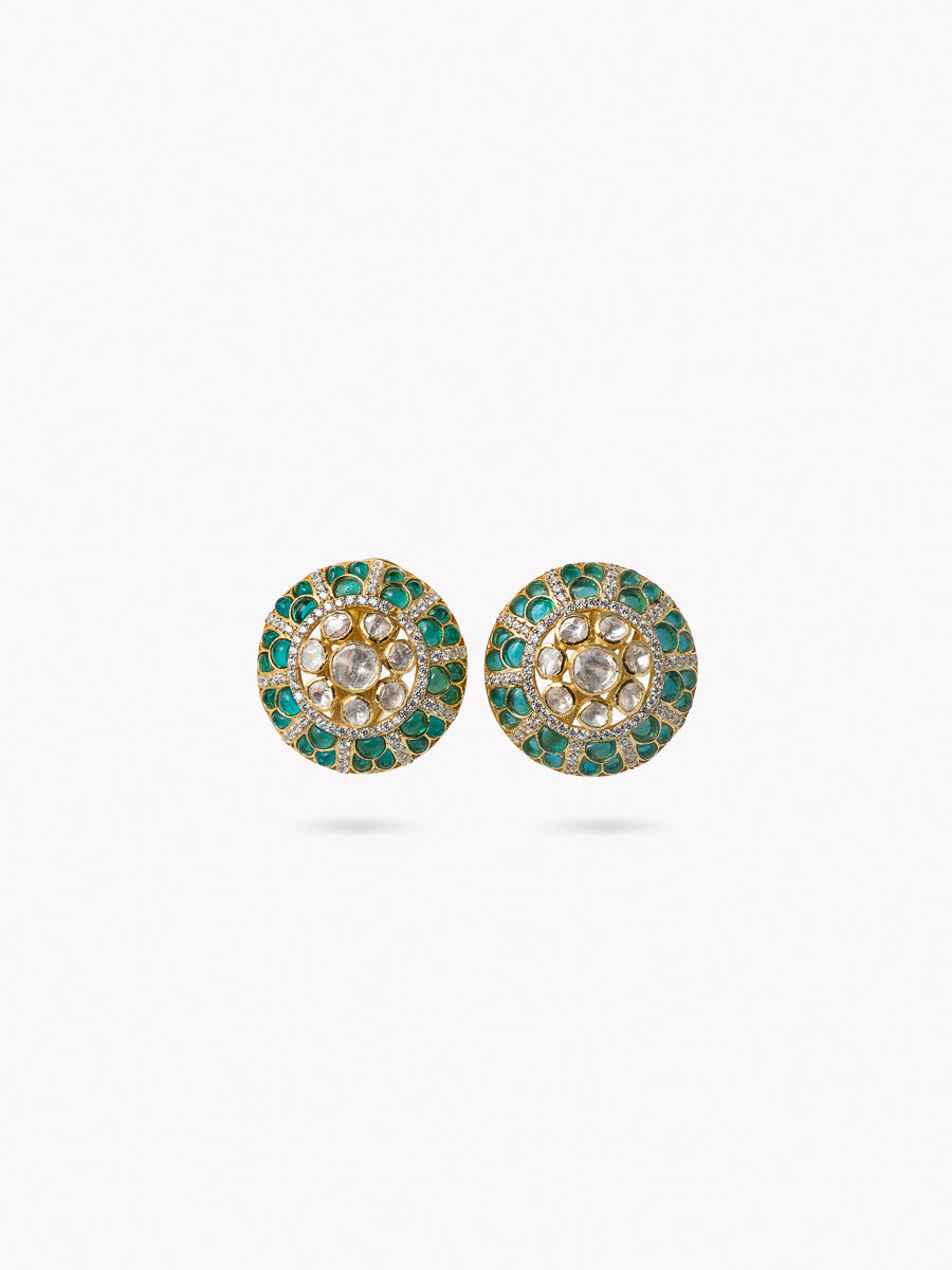 Dhiksha Bluish Green Moissonite Earrings